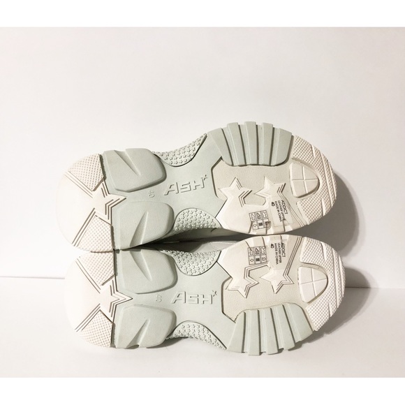 Ash ADDICT Sneakers Off-White Leather & Mesh Size 10, New Without Tags - Picture 9 of 9